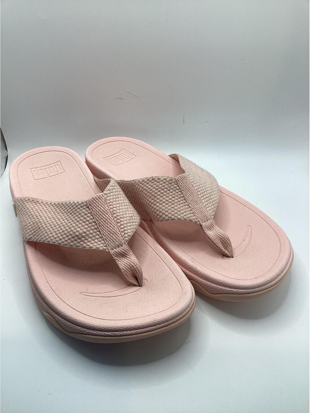 FITFLOP Surfa Women's Us 8 Pink Webbing Thong Flip Flop Sporty Sandals